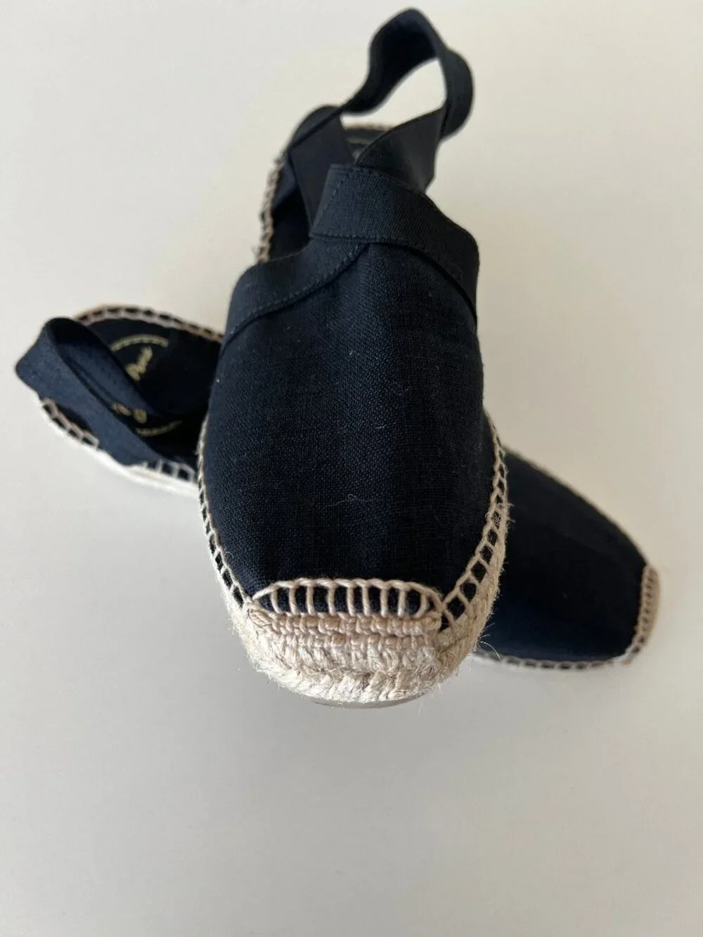 NIB Toni Pons TER Black Linen Espadrille Wedges EU 39 US 8